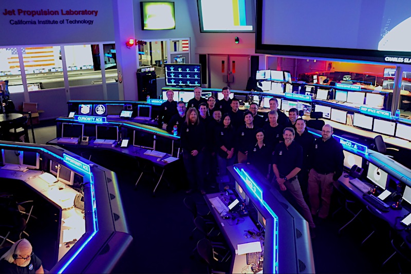 MarCO Operations Team in the SFOC 'Dark Room'